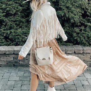 Last 1! NWT Boho Fringe Faux Suede Western Jacket